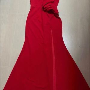 Red Asymmetrical Gown -Shein