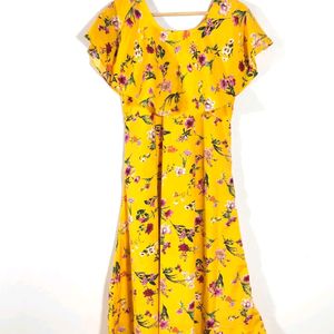 YELLOW FLORAL PRINT DRESSES