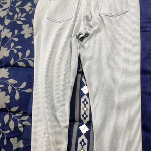 Go Colors Light blue Striped Stretch Trousers