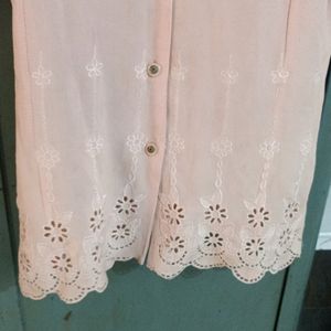 Peach Chikankari Shirt