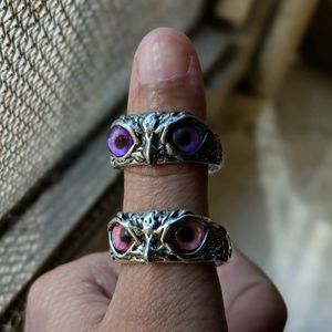 Owl Rings Set Of 2 (Purple, Pink) Unisex Jewellery