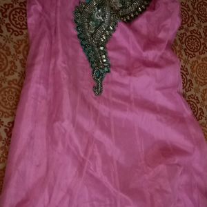 Pink Kurta For Women 40 Inch