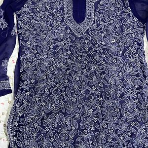 Blue Chikankari Kurti