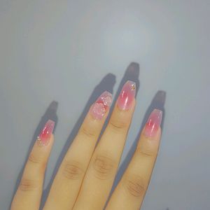 Pink Roses Nails