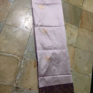 Unused Banasari Saree...cream And Purple