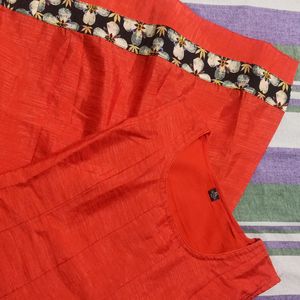 Beautiful orange Anarkali Kurta