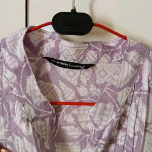 Lavender Floral Short Kurti