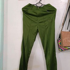 Olive Trousers Straight Fit