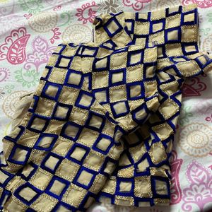 Royal Blue Saree With Work Blouse