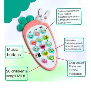 Brand New Kids' Musical Toy Phone - Cute Carrot De