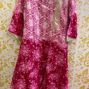 Pink Golden Kurti