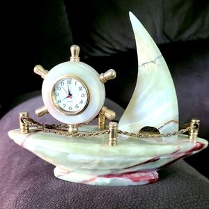 Beautiful Marble Ship Paperweight Home Decor