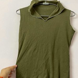 Brown Tank  And Olive Top