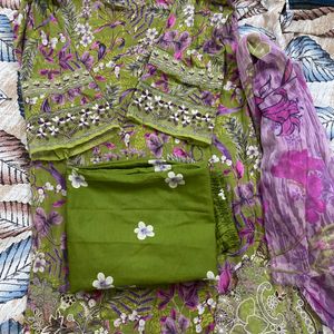 Unstitched Pakistani Suit With Patchworks