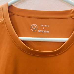 Orange Colored Active Wear T-shirt