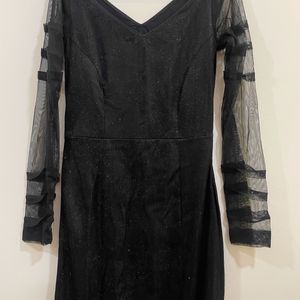 Fishcut Black Shimmery Dress