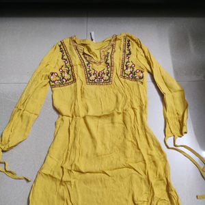 Embroidered Yellow Dress