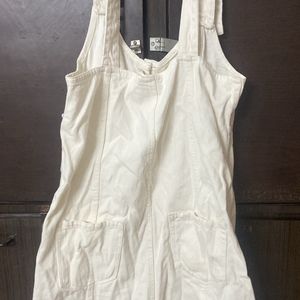 denim mid length dungaree