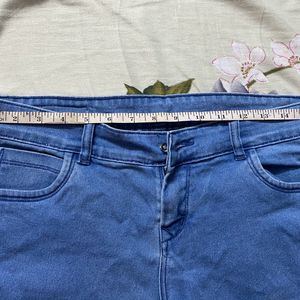 Blue Color Capri Jeans Women’s