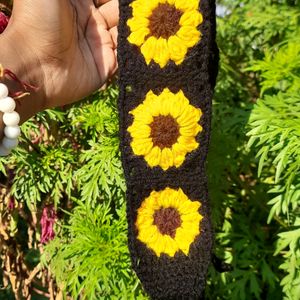 Crochet Sunflower Hair Band 💫