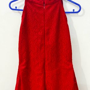 Red Fish Cut Style Dress - xs