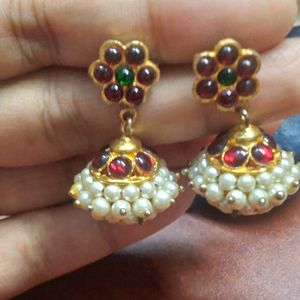 Kemp Pearl Jhumkas