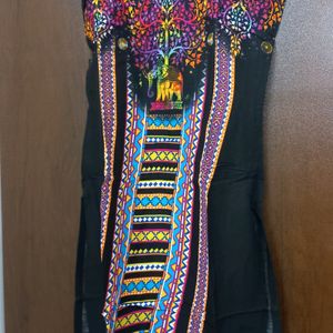 Black Multicolored Kurti