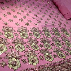 Pink Embroidered Suit For Festive On Eid