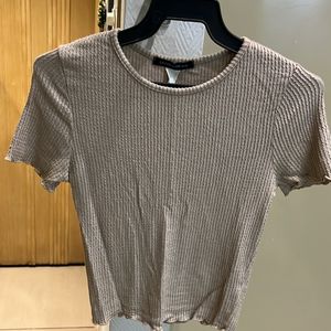 Ribbed Tan T-shirt