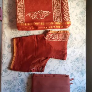 Chanderi Silk Saree Blouse Peticote