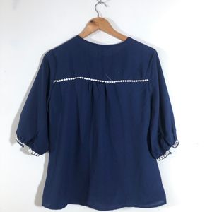 Miss Chase Navy Blue Casual Top (Women’s)