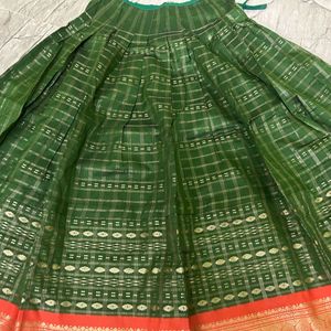 Beautiful Green Pattu Parikini/Pavadai/Lehenga