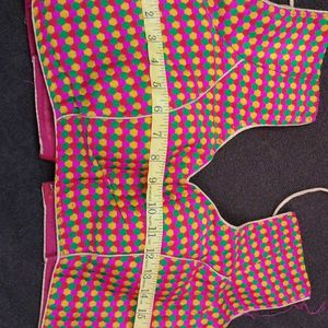 Multicolored Stitch Blouse With Pads