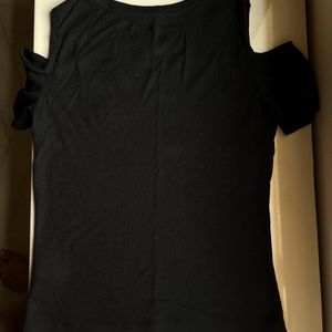 Black Cold Shoulder Top