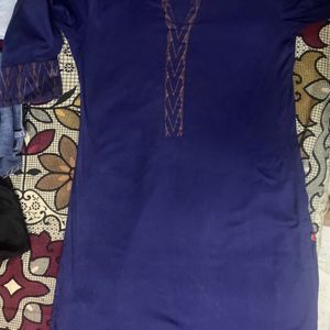 BIBA Navy Blue Kurta Set Size - S