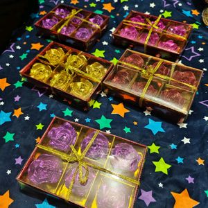 4 Box Ofmulti Shimmer Floating Candles