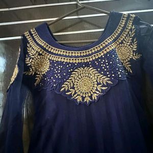 Soft Net Dress With Embroidery Work Lace