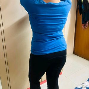 Blue Fitted T-shirt Top