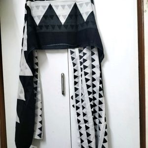 Max Black And White Stole Cum Dupatta