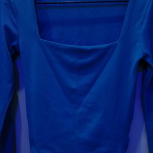 Square Neck Blue Top