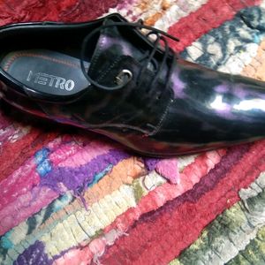 Metro Formal Shoes For Men | Black And Purple Mix