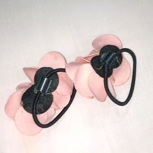 Pink Rose Elastic Rubber Band Hairband