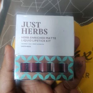 Brand New Just Herbs Lipstick Kit - Deeps And Reds