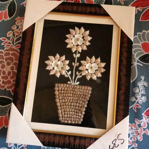 Traditional Seashell Flowerpot Wall Art