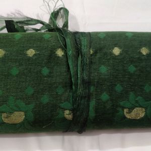 Bottle Green Jamdani Saree