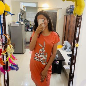 Orange Tshirt Dress