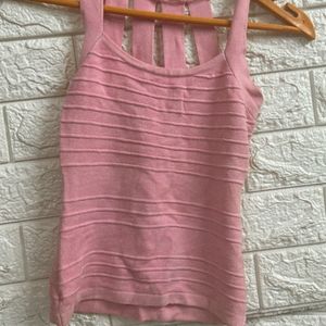 Cute Pink Cut Out Top