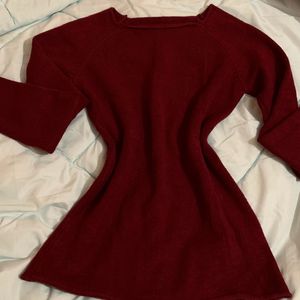 Maroon Woolen Top For Women