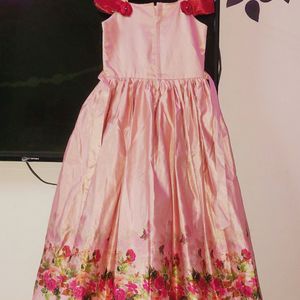 Peach Silk Flower Frock