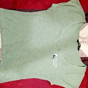 Olive Green Top For Casual Wear